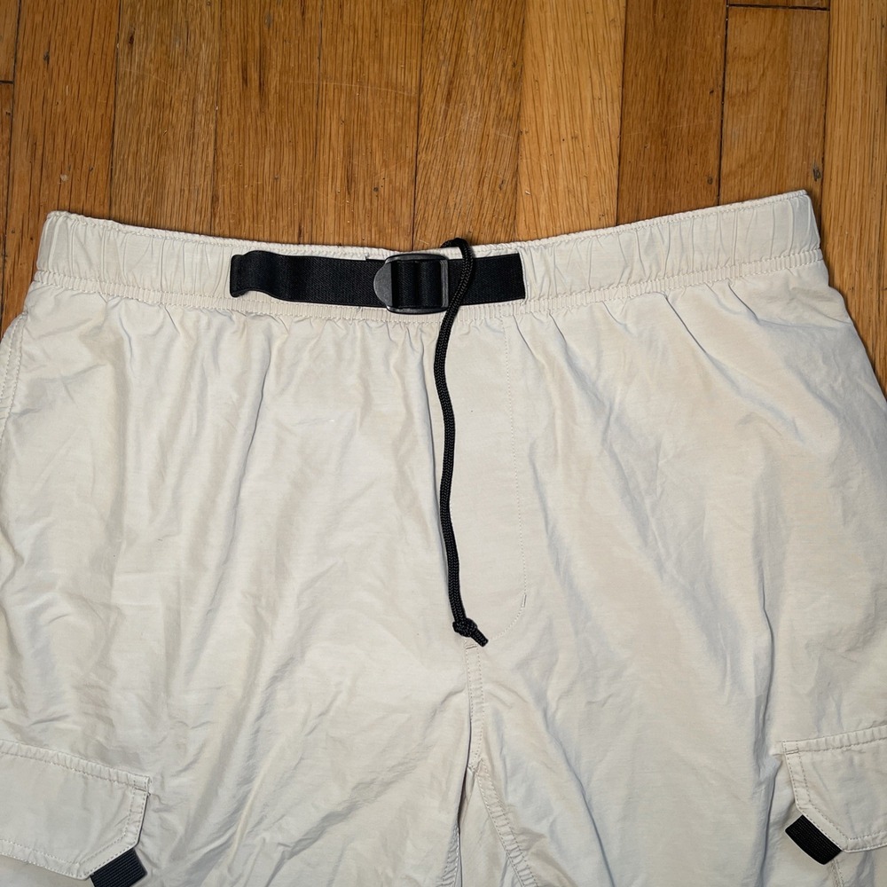 Columbia Cargo Hiking Shorts Men M Packable Adjustable Elastic Waist Nylon Khaki - Picture 3 of 10